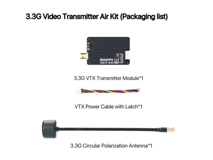 Відеопередавач RushFPV 3.3GHz 2W VTX з антеною