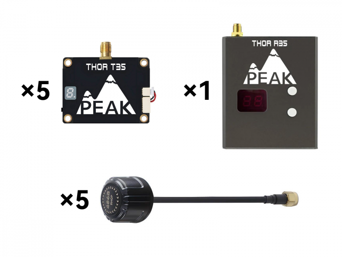 Комплект видеоприемник Peakfpv THOR R35 VRX + видеопередатчик Peakfpv THOR T35 FPV VTX (5 шт)