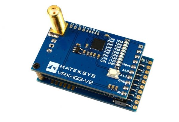 Відео приймач Matek VRX-1G3 V2 1.2/1.3GHz для квадрокоптера, rc літака Відео приймач Matek VRX-1G3 V2 1.2/1.3GHz для квадрокоптера, rc літака